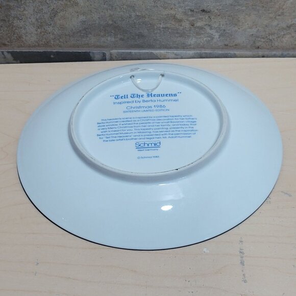 Schmid Hummel Christmas 1986 Tell The Heavens Decorative Wall Hanging Plate - Picture 12 of 12